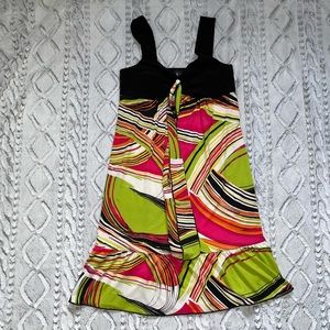 New Woman Design Green & Pink Dress